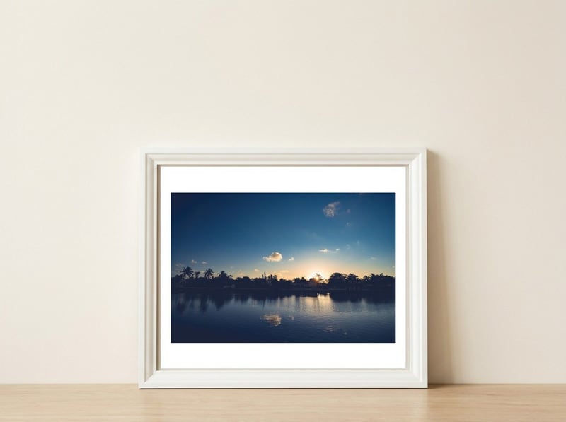 Azure — framed, leaning against the wall