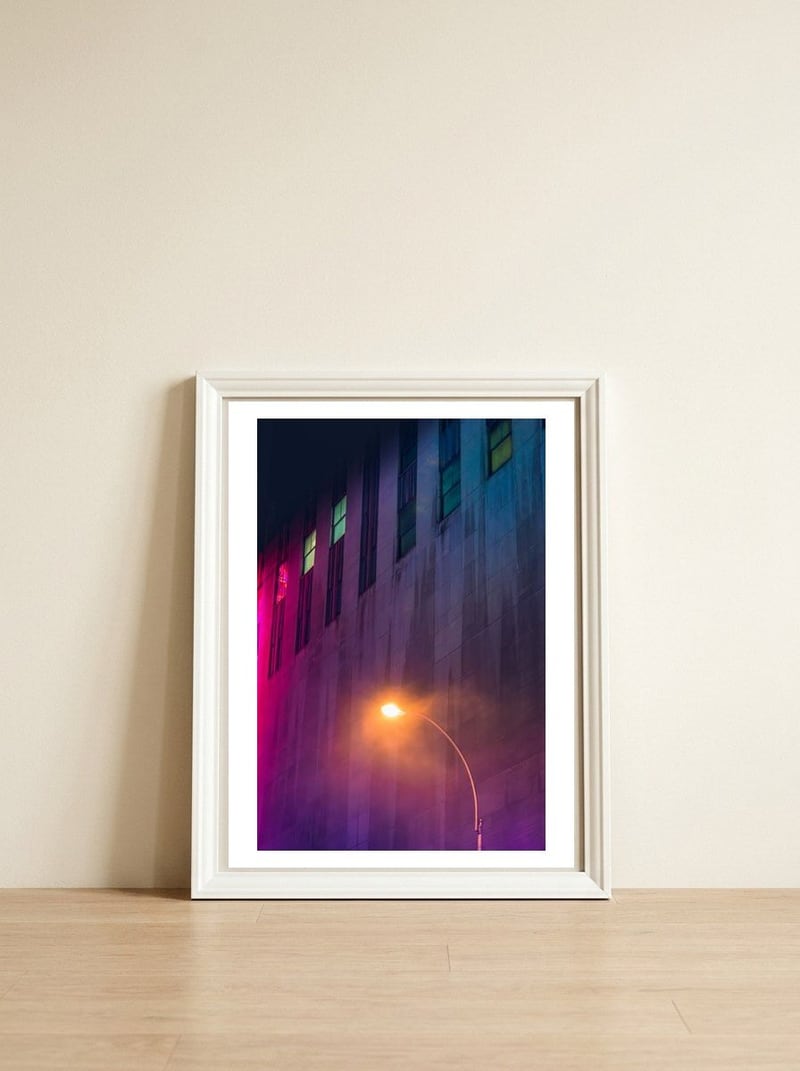 City Lights — framed, leaning against the wall