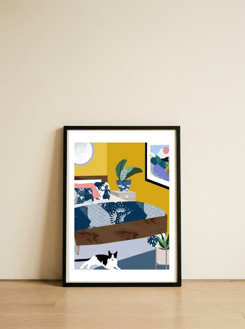 Patchwork  — framed, leaning against the wall