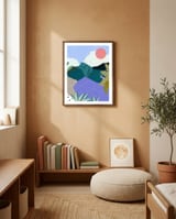 Mountains framed in a gentle room thumbnail