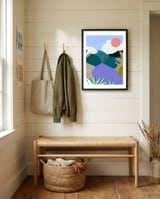 Mountains framed in a relaxed room thumbnail