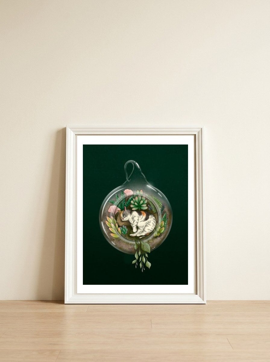 Stay Home — framed, leaning against the wall