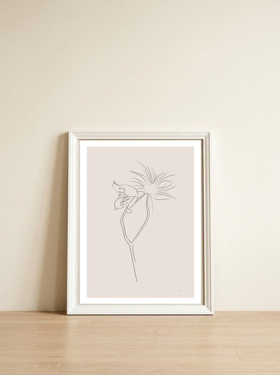 Flower 01 — framed, leaning against the wall