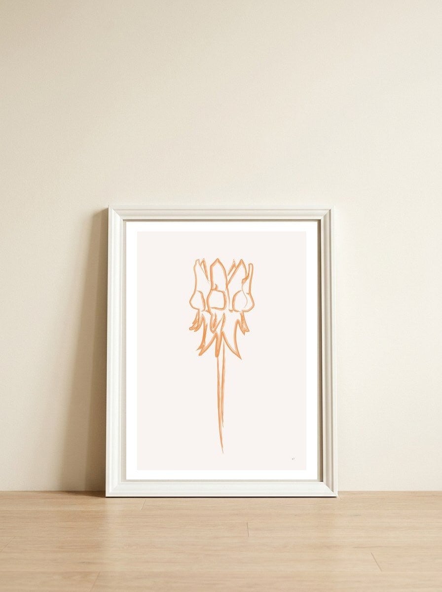 Flower 09 — framed, leaning against the wall