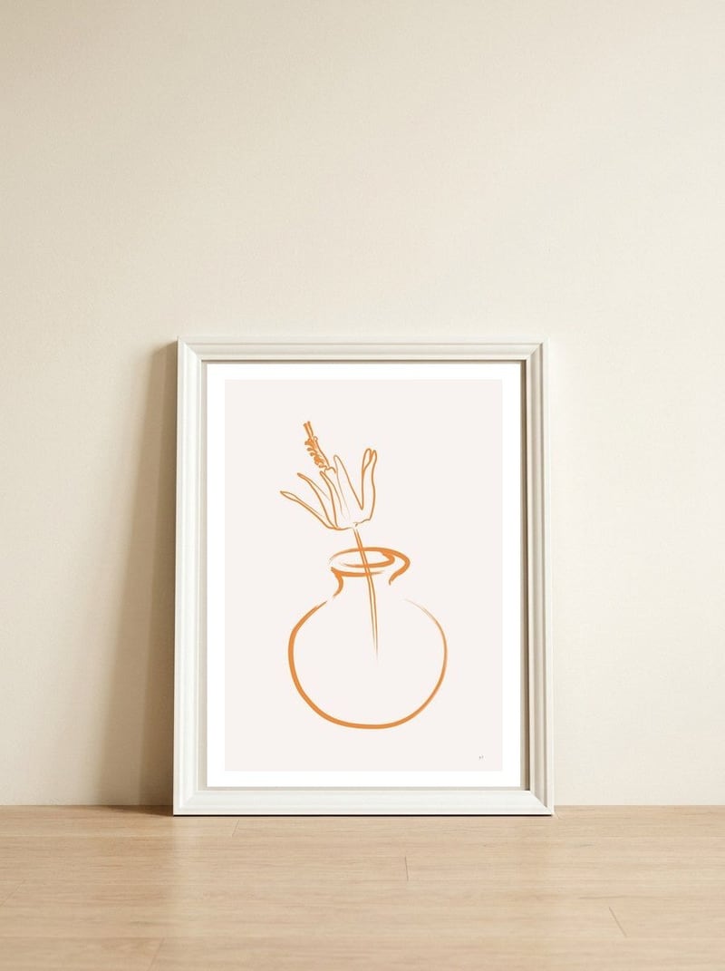 Flower 012 — framed, leaning against the wall