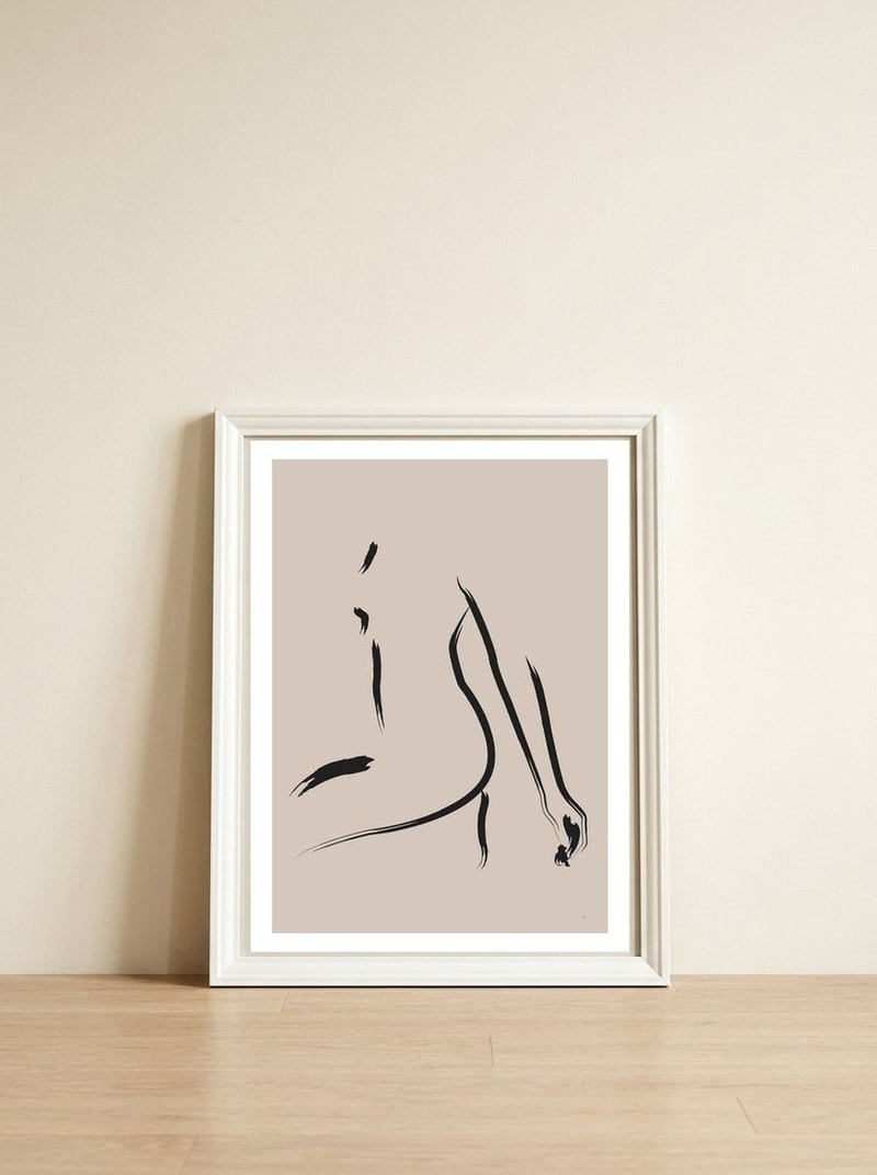 Nude 02 — framed, leaning against the wall