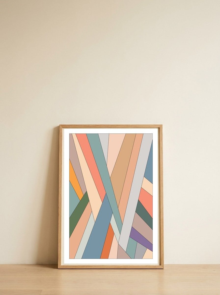 Planks — framed, leaning against the wall