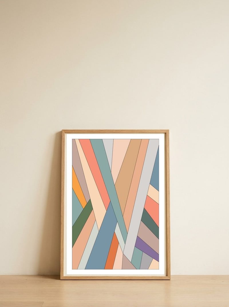 Planks — framed, leaning against the wall