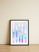 Watercolor Trees — framed, leaning against the wall thumbnail