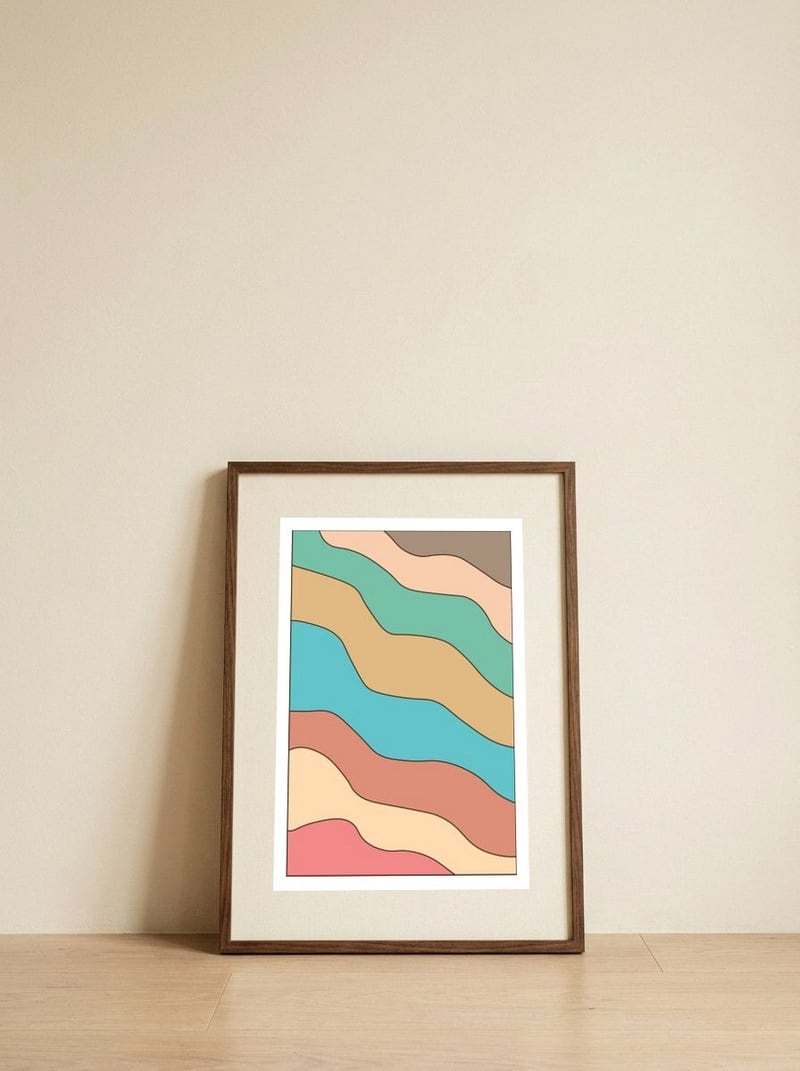 Contours — framed, leaning against the wall