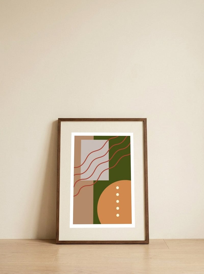 Composition Number 3 — framed, leaning against the wall