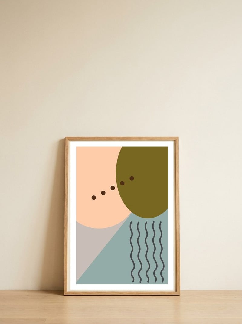 Composition Number 2 — framed, leaning against the wall