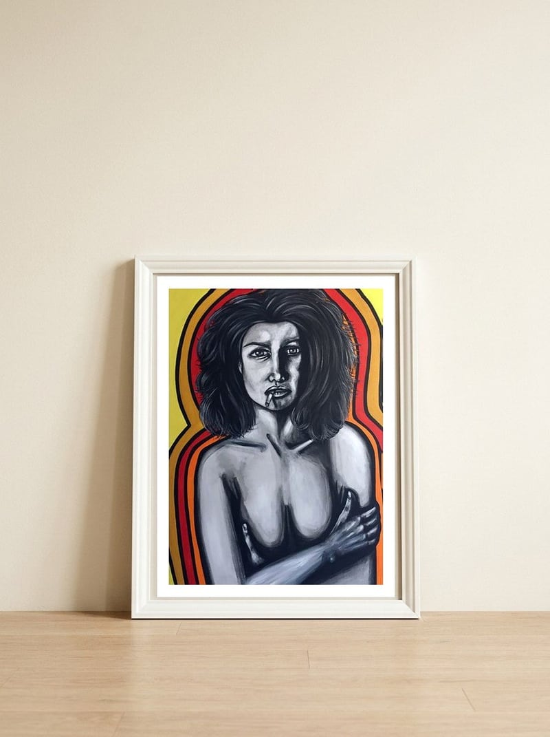 Retrospect — framed, leaning against the wall