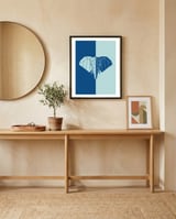 ELEPHANT IN BLUE ! POLYGON ART framed in a focused room thumbnail