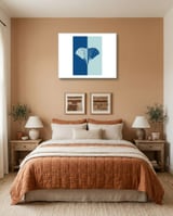 ELEPHANT IN BLUE ! POLYGON ART framed in a crafted room thumbnail