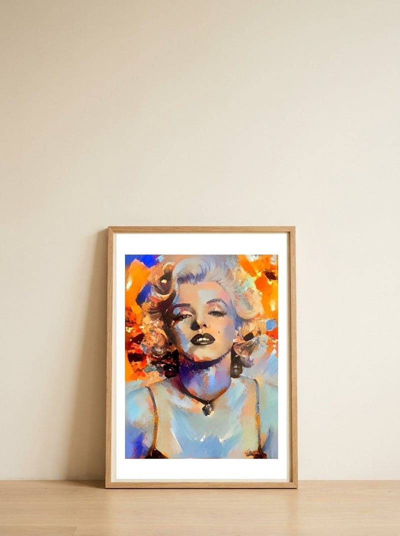 MARILYN MONROE FOREVER — framed, leaning against the wall