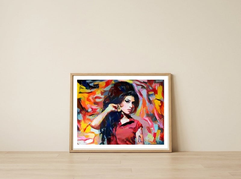 AMY WINEHOUSE FOREVER — framed, leaning against the wall