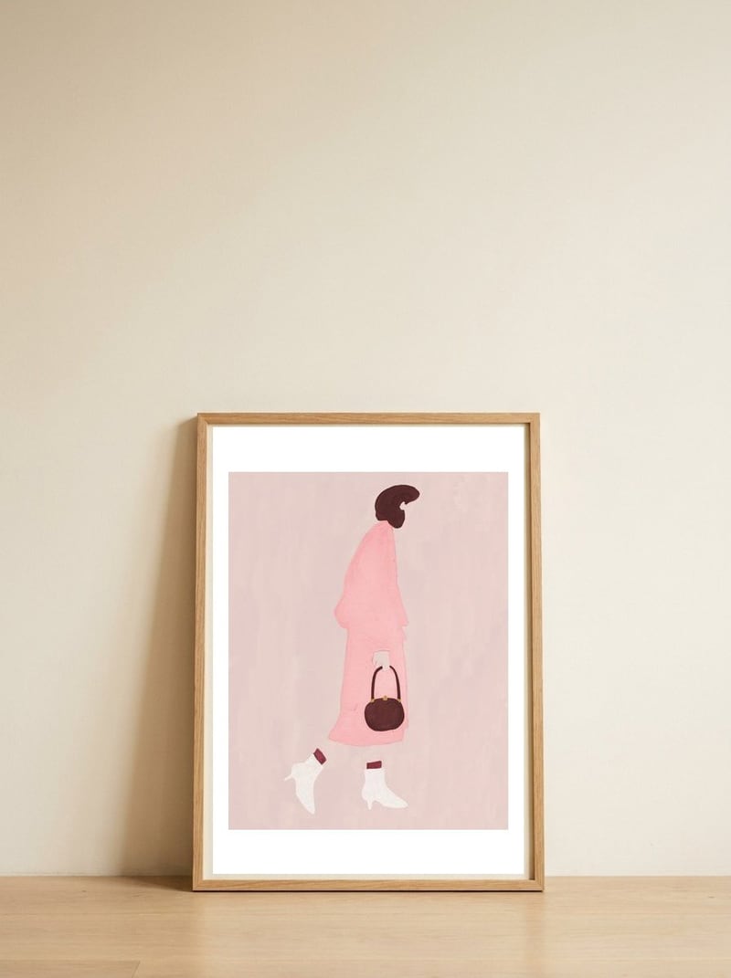 Peppermint — framed, leaning against the wall