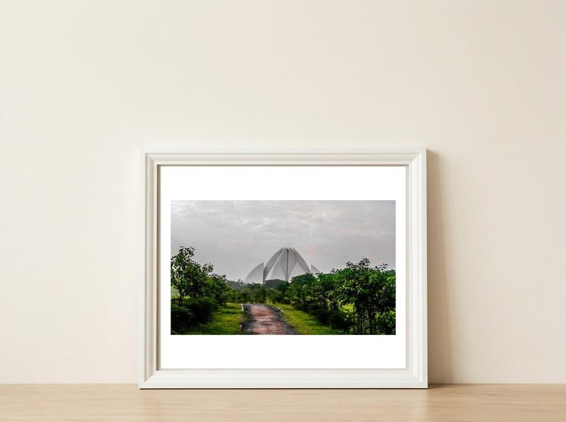 Lotus Temple — framed, leaning against the wall