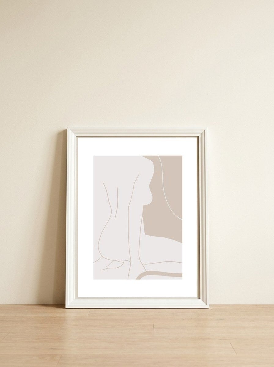 Beige Body — framed, leaning against the wall
