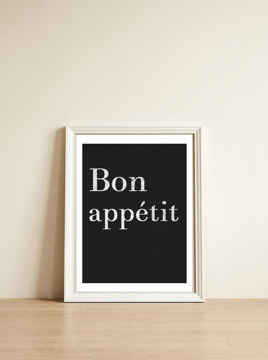Bon Appétit — framed, leaning against the wall