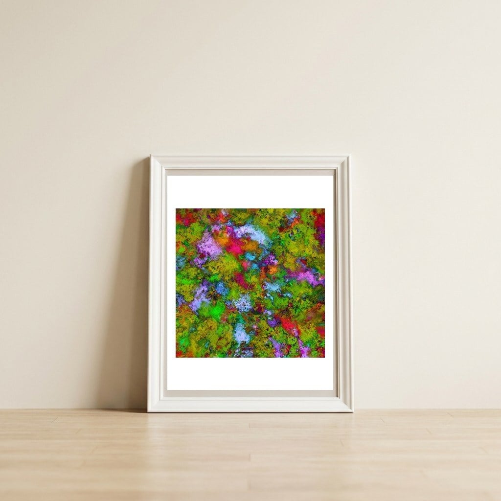 Above The Tree Canopy — framed, leaning against the wall