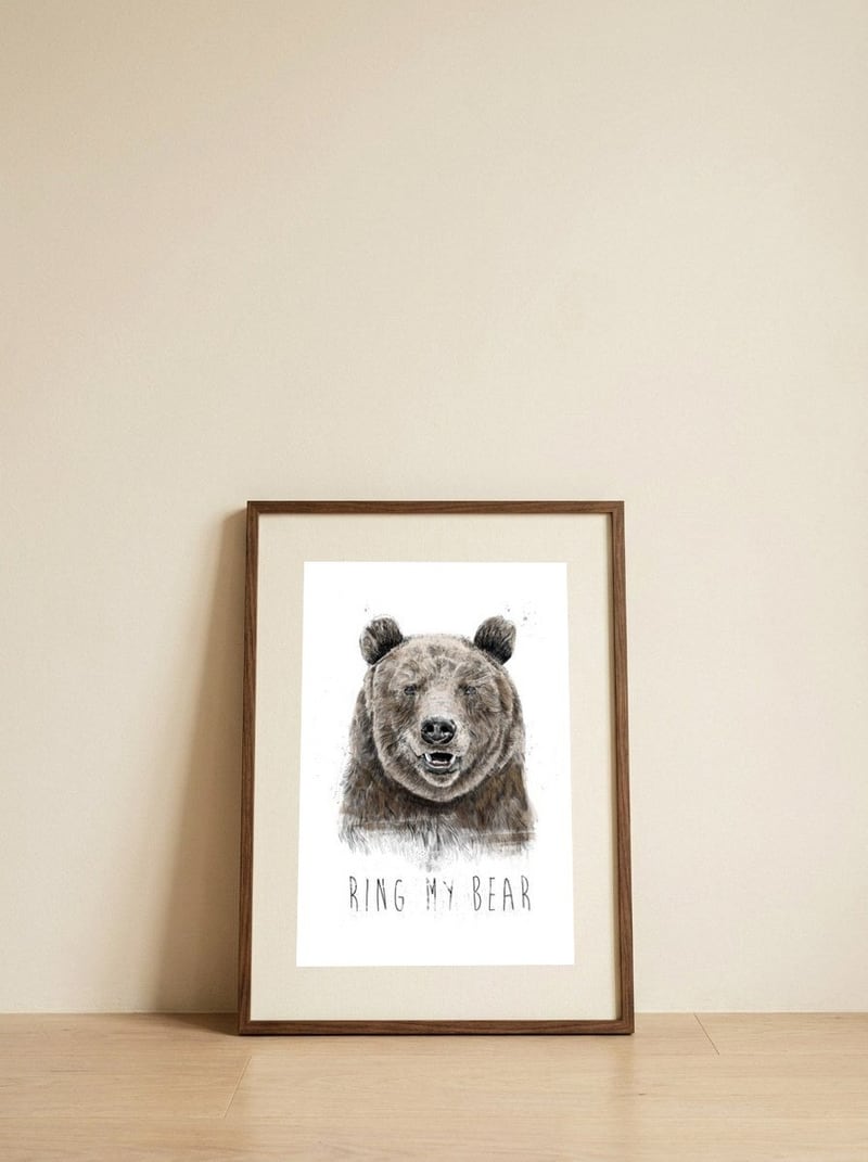Ring My Bear — framed, leaning against the wall