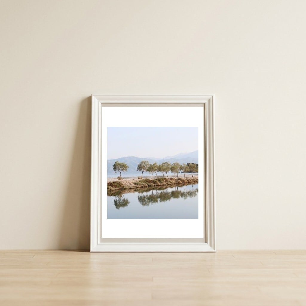 Mirror — framed, leaning against the wall