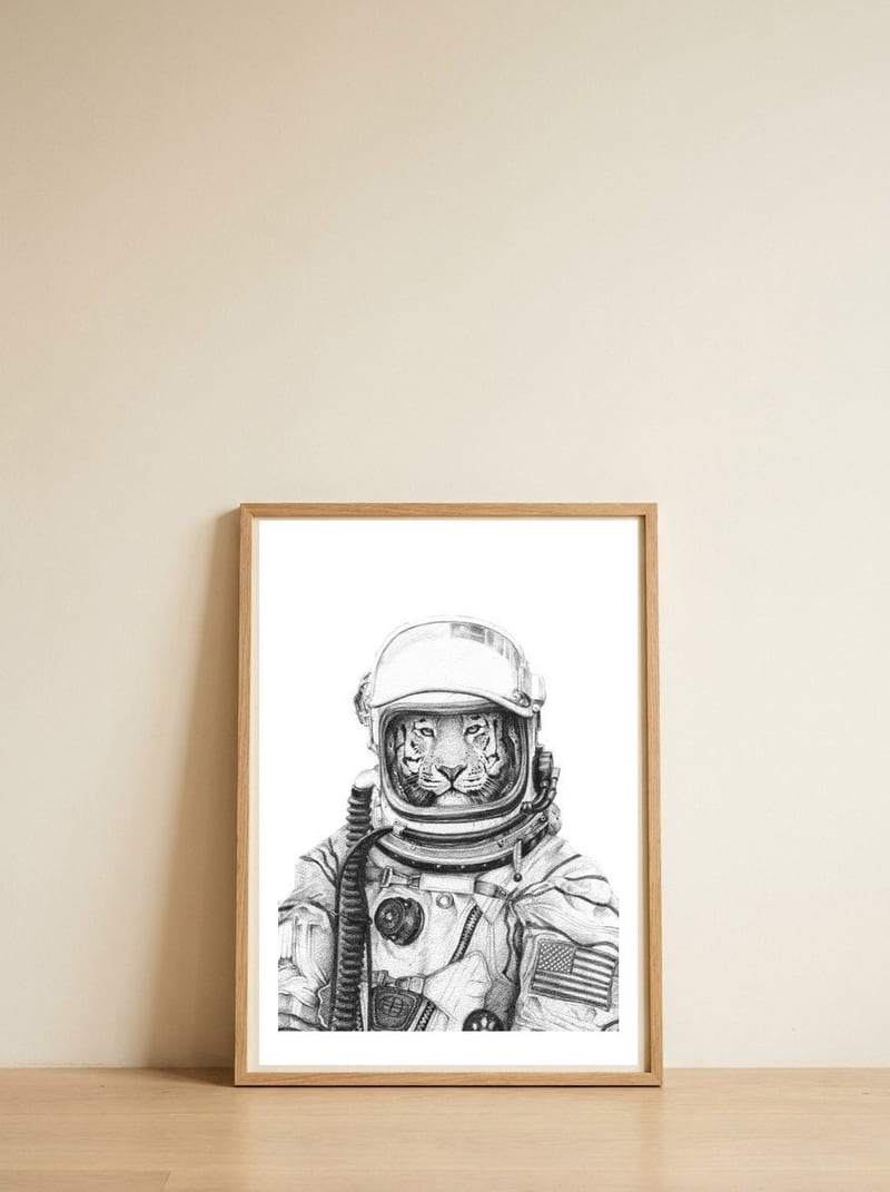 Apollo 18 — framed, leaning against the wall