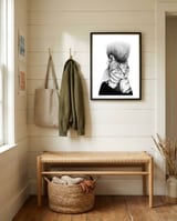 Cat framed in a relaxed room thumbnail