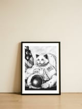 Meow Out in Space — framed, leaning against the wall thumbnail