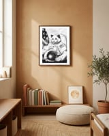 Meow Out in Space framed in a gentle room thumbnail