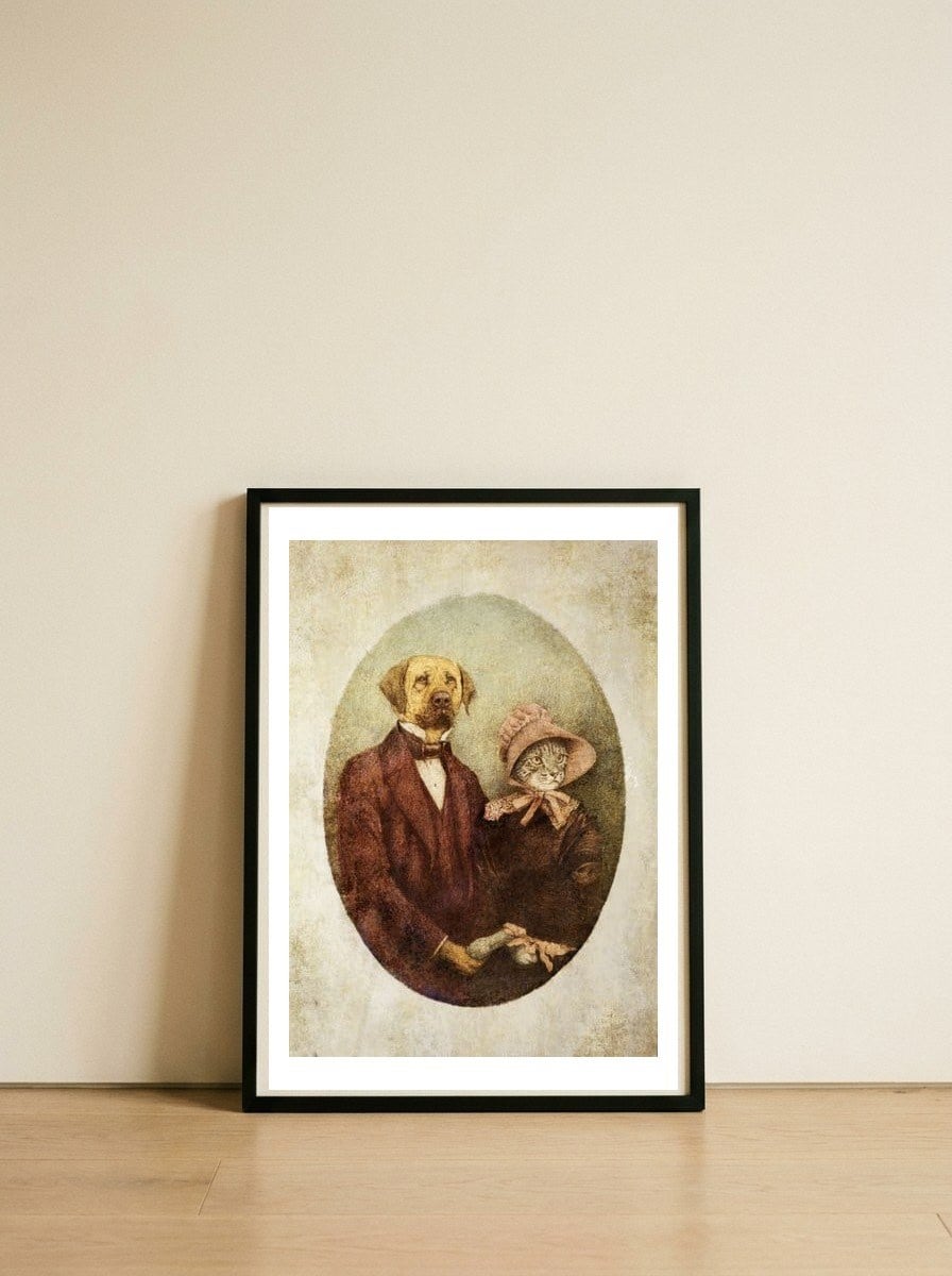 Couple — framed, leaning against the wall