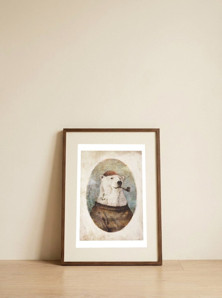 Onto the Shore — framed, leaning against the wall