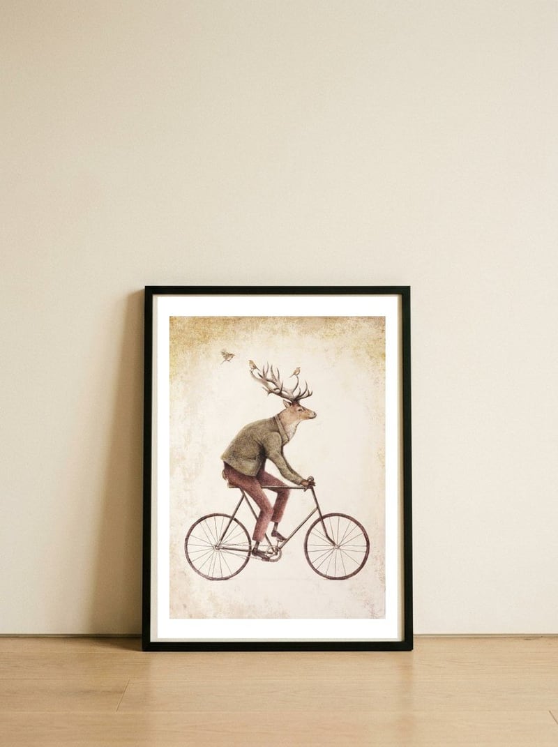 Even a Gentleman rides — framed, leaning against the wall