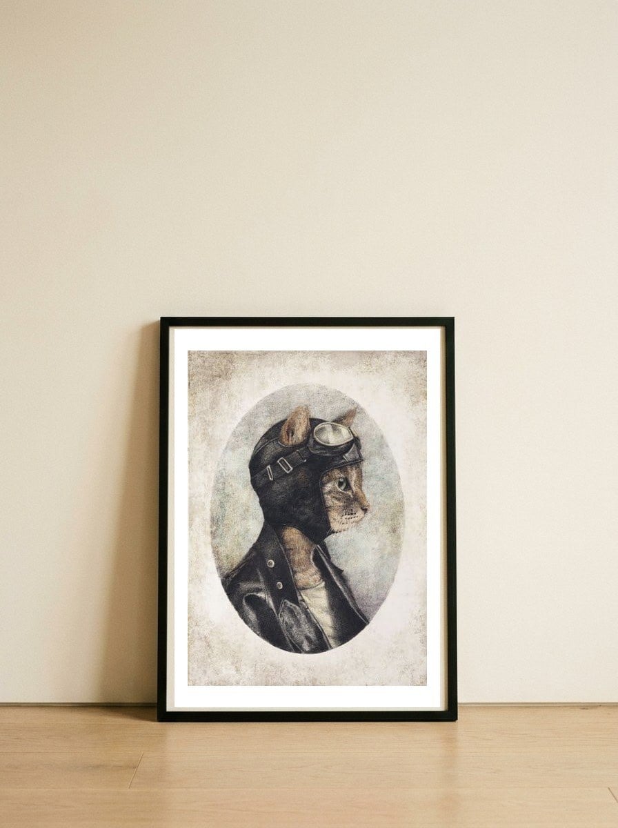 Pilot — framed, leaning against the wall