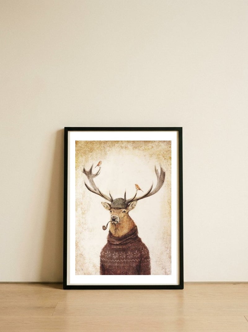 Thinking Wild — framed, leaning against the wall