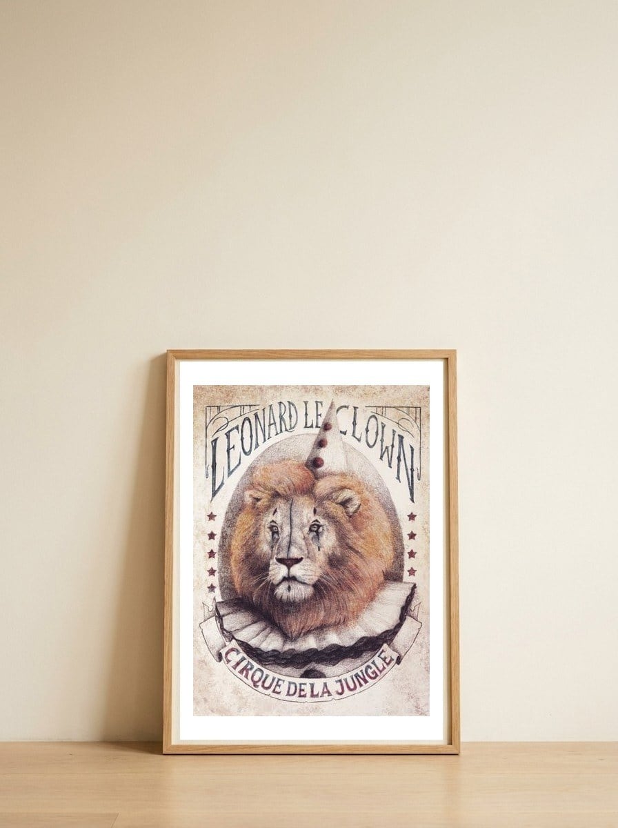 Leonard — framed, leaning against the wall