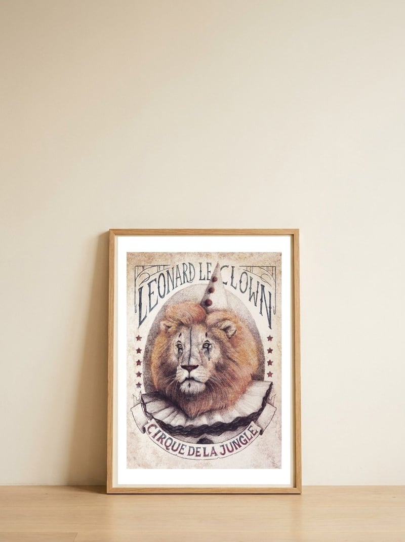 Leonard — framed, leaning against the wall