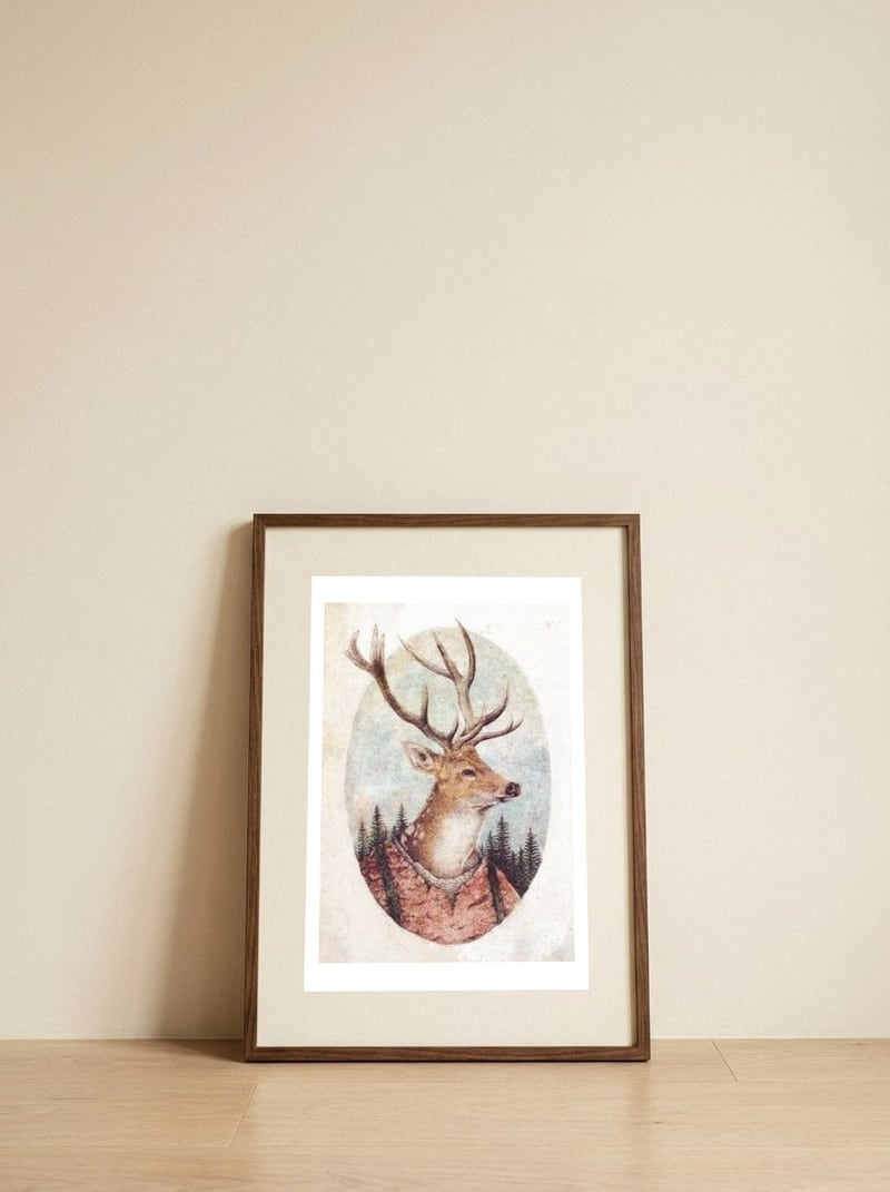 Wild Wanderer — framed, leaning against the wall