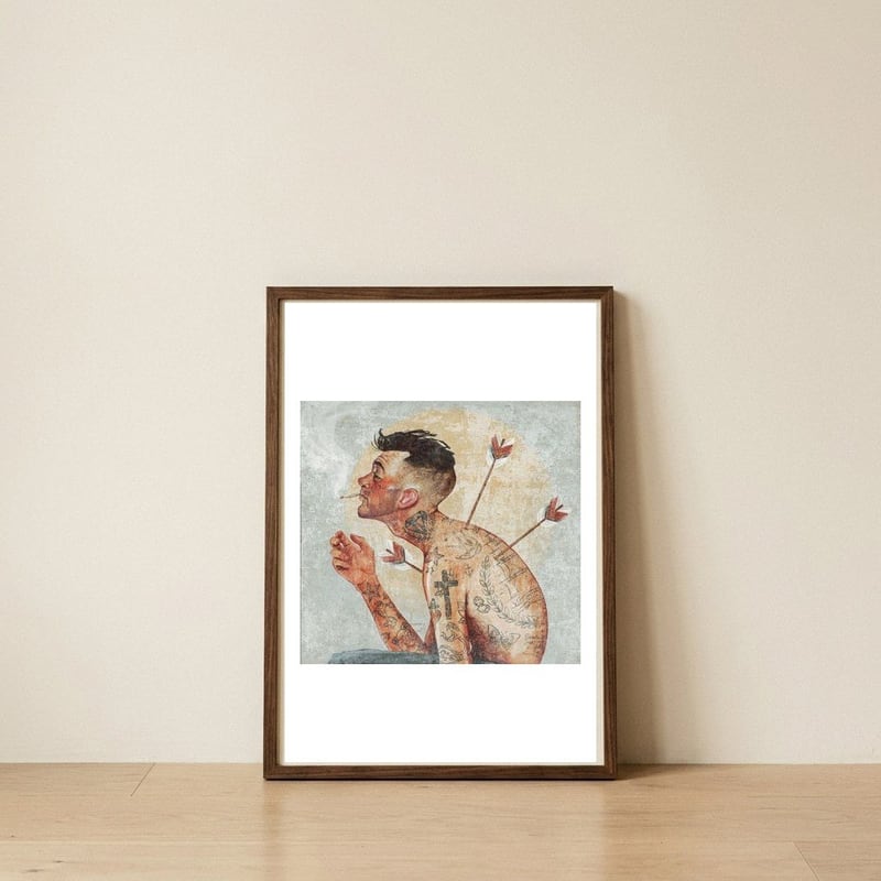 Heal — framed, leaning against the wall
