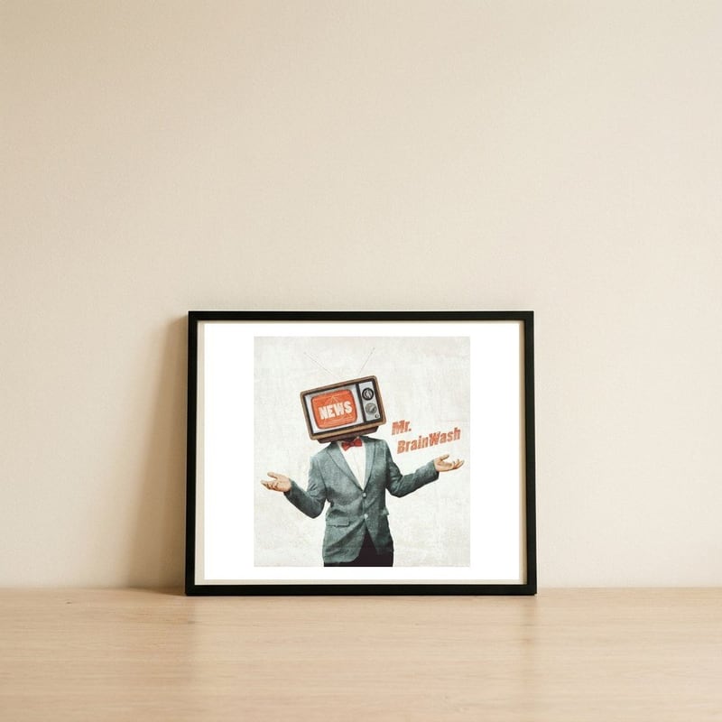 Mr Brainwash — framed, leaning against the wall