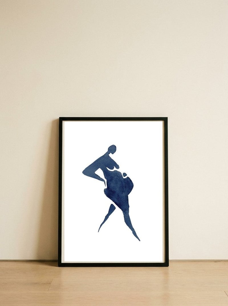 Gestation — framed, leaning against the wall