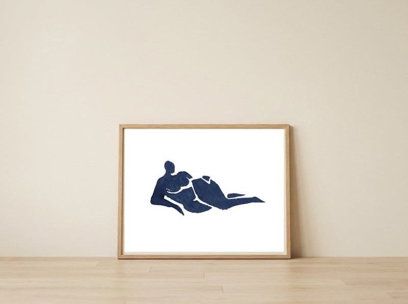 Lying Down — framed, leaning against the wall