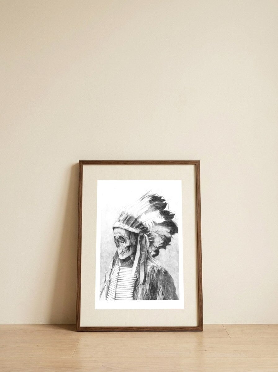 Chief — framed, leaning against the wall