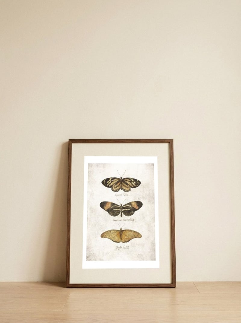 Butterflies IV — framed, leaning against the wall