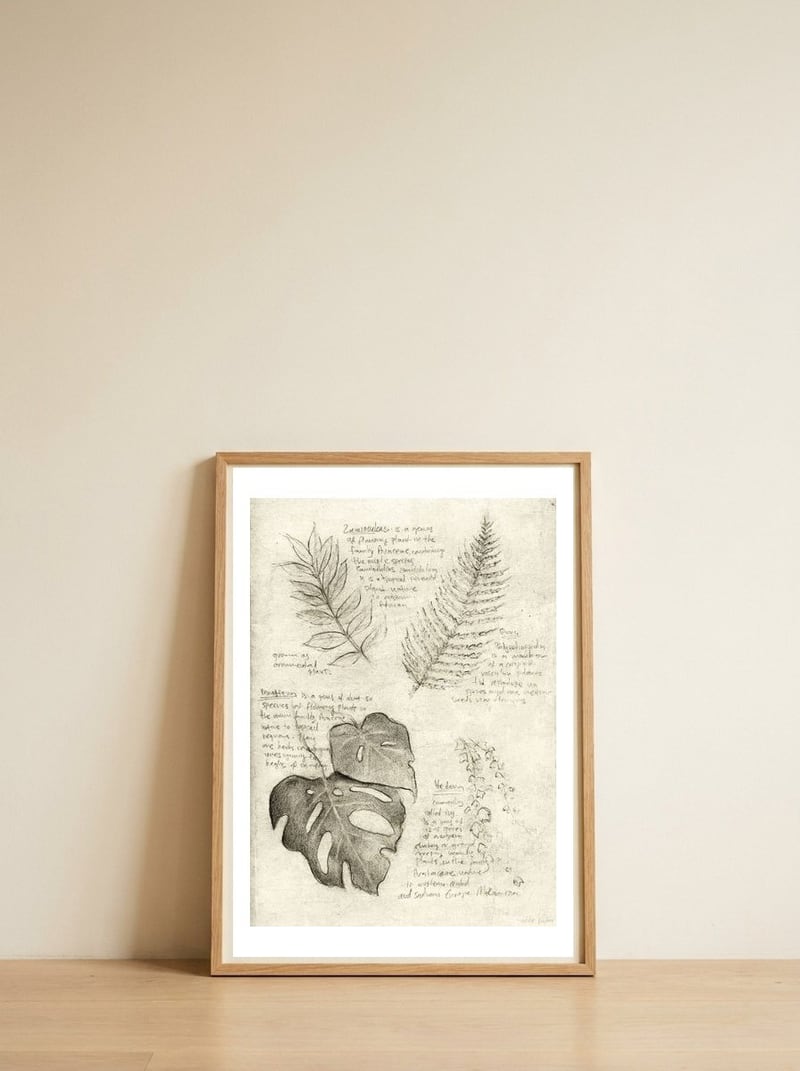 Plants — framed, leaning against the wall