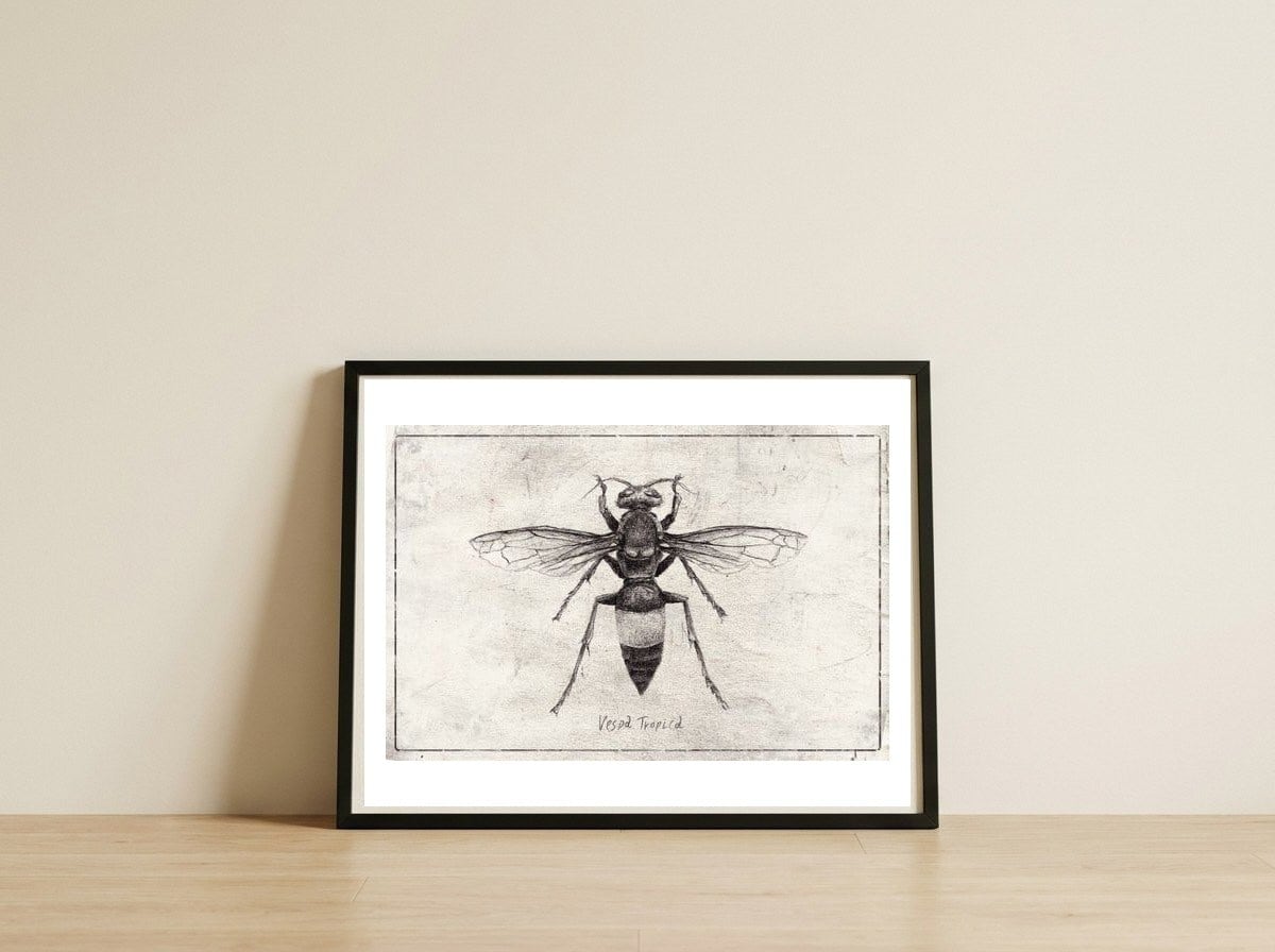 Vespa Tropica — framed, leaning against the wall