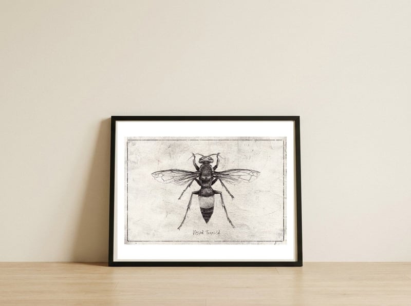 Vespa Tropica — framed, leaning against the wall