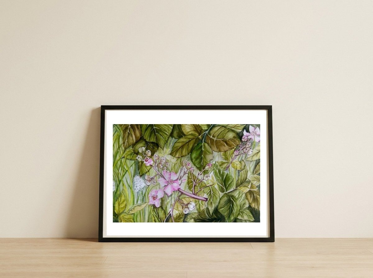 Summer Blackberry — framed, leaning against the wall